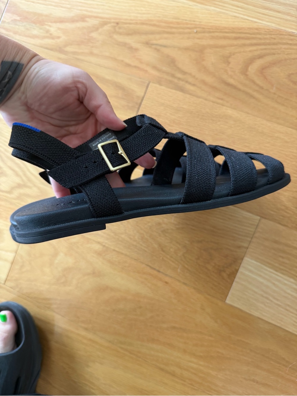 Rothy’s Fisherman Sandals Black Size 8.5 Like New - Picture 2 of 7